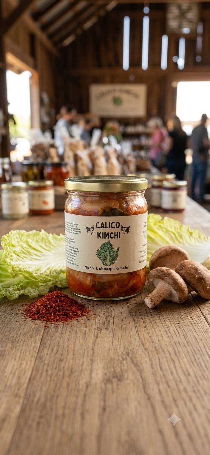 Jar of Calico Kimchi Napa Cabbage Kimchi